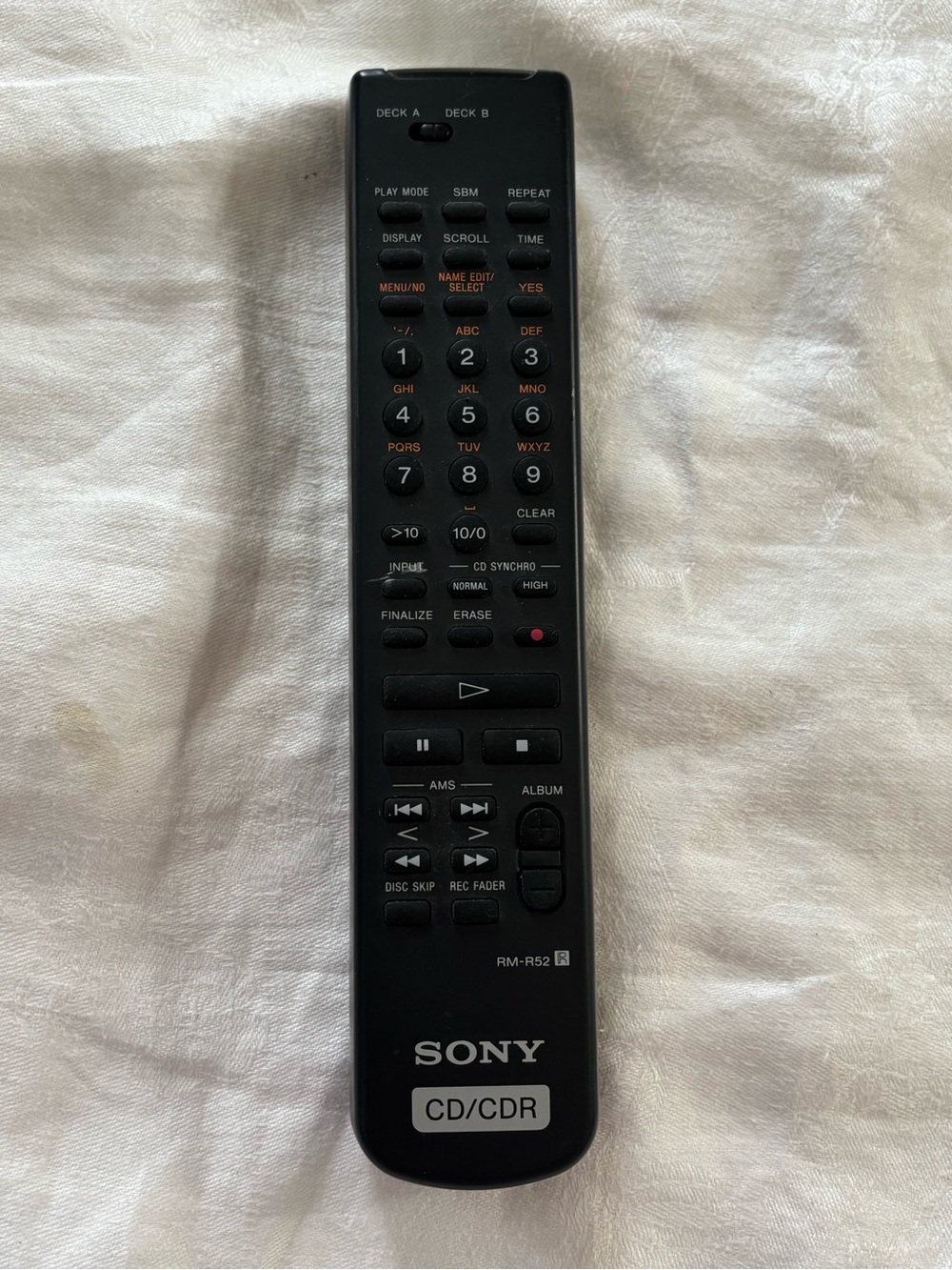 Sony Black CD/CDR Remote Control RM-R52